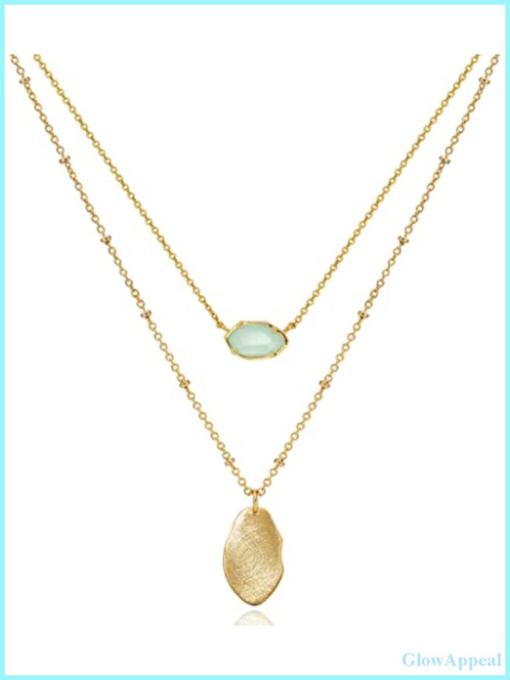 Layered 18K Gold Plated Crystal Pendant Necklace Set Gift